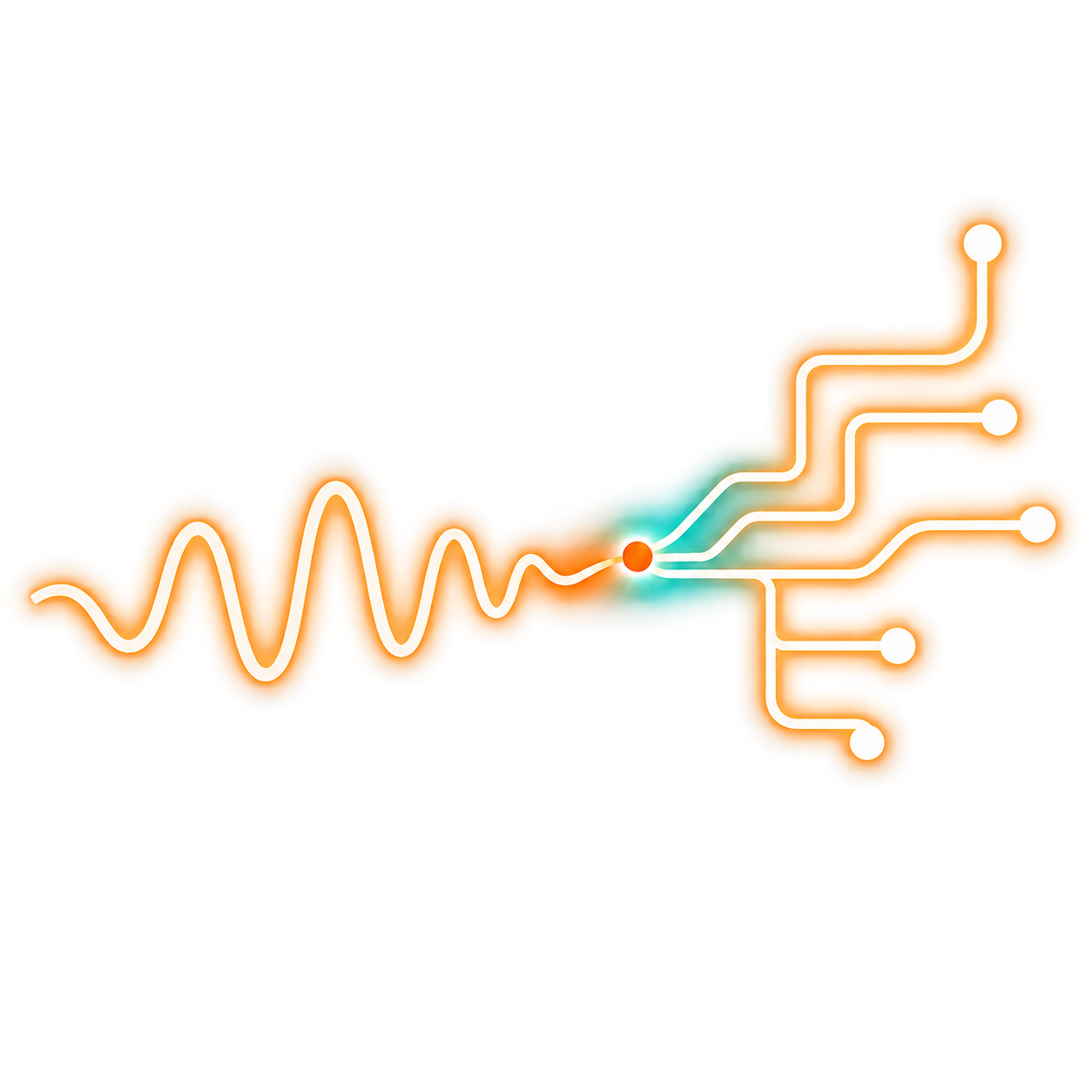 An organic curve transforming into a precise circuit trace